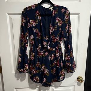COPY - navy blue floral romper
